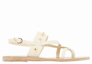 Ancient Greek Sandals Alethea Bee Sandaler Med Ryggreim Dame Hvite | XJM8750TD