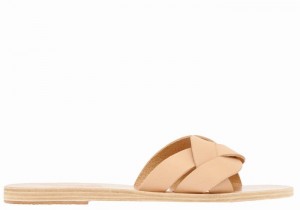 Ancient Greek Sandals Arachne Slidesandaler Dame Beige | HQW8876EK