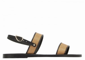 Ancient Greek Sandals Clio Casual Sandaler Dame Brune Svarte | YGF3927VN