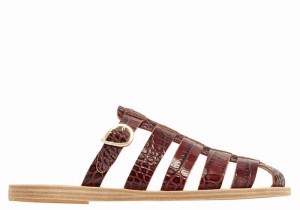 Ancient Greek Sandals Cosmia Fisker Sandaler Dame Mørke Rød Svarte | XWJ4423VA