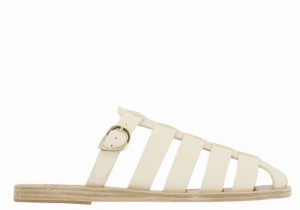 Ancient Greek Sandals Cosmia Fisker Sandaler Dame Hvite | SNO326EK