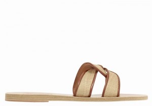 Ancient Greek Sandals Desmos Slidesandaler Dame Beige Brune | BMX2358SO