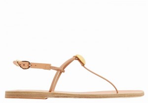 Ancient Greek Sandals Dimitra Flip Flop Sandaler Med Ryggreim Dame Beige | AXZ1965CZ