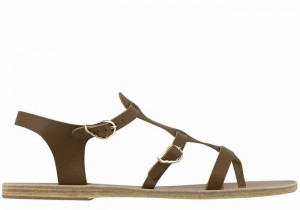 Ancient Greek Sandals Grace Kelly Leather Casual Sandaler Dame Mørke Brune | HXT6274EW