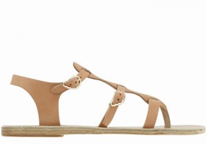 Ancient Greek Sandals Grace Kelly Leather Casual Sandaler Dame Beige | ING2027HQ