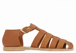 Ancient Greek Sandals Homeria Leather Fisker Sandaler Dame Mørke Brune | LOS2338XG