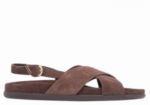 Ancient Greek Sandals Ikesia Casual Sandaler Dame Mørke Brune | TSK478AG