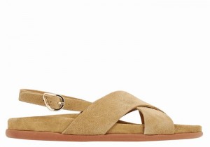 Ancient Greek Sandals Ikesia Casual Sandaler Dame Brune | OZE766YF