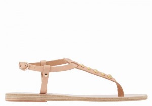 Ancient Greek Sandals Lito Bee Sandaler Med Ryggreim Dame Beige | DWW5858EN