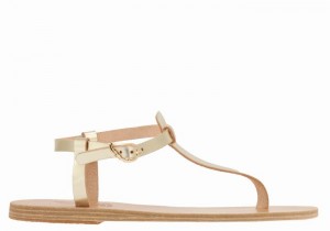 Ancient Greek Sandals Lito Flip Flop Leather Sandaler Med Ryggreim Dame Gull Hvite | OZT2395YP