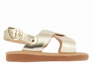 Ancient Greek Sandals Little Atokos Soft Casual Sandaler Barn Gull Hvite | IIB4988DA