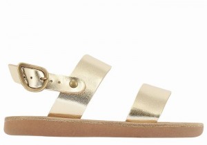 Ancient Greek Sandals Little Clio Soft Casual Sandaler Barn Gull Hvite | ILT1477FL