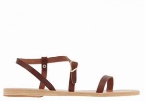 Ancient Greek Sandals Niove Leather Sandaler Med Ryggreim Dame Kaffe | RLB6594DA