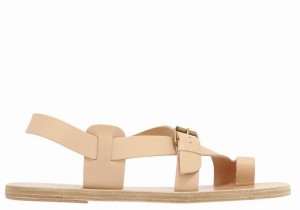 Ancient Greek Sandals Paris Leather Sandaler Med Tåstolper Herre Beige | JPO1023QT