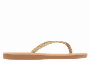 Ancient Greek Sandals Plage Flip Flop Flettede Sandaler Dame Beige | QFR2554WA