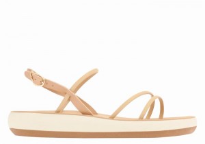 Ancient Greek Sandals Polis Sandaler Med Ryggreim Dame Beige | JNE1759YL