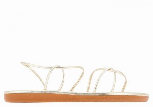 Ancient Greek Sandals Proorismos Sandaler Med Ryggreim Dame Gull Hvite | TBS8981IK