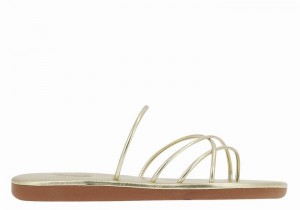 Ancient Greek Sandals Pu Slidesandaler Dame Gull Hvite | XHY6344MG