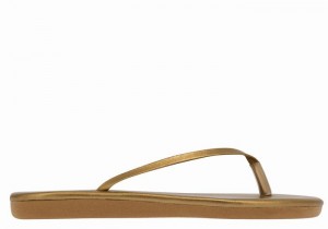 Ancient Greek Sandals Saionara Flip Flops Dame Gull Brune | VXC733MF