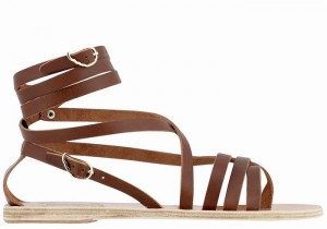 Ancient Greek Sandals Satira Leather Gladiatorsandaler Dame Mørke Brune | XDQ6746BS