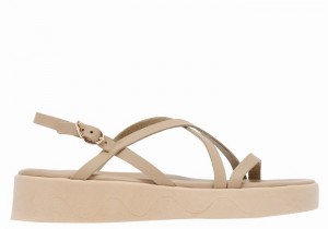 Ancient Greek Sandals Silia Leather Platåsandaler Dame Grå Brune | CWY4380BE