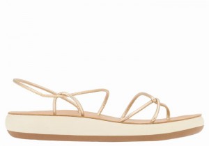 Ancient Greek Sandals Taxidi Comfort Sandaler Med Ryggreim Dame Gull Hvite | KCF614OB