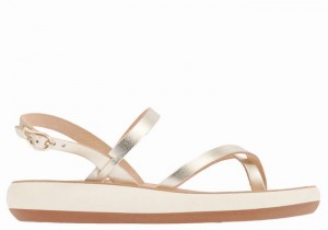 Ancient Greek Sandals Tereza Comfort Sandaler Med Ryggreim Dame Gull Hvite | TKT220OP