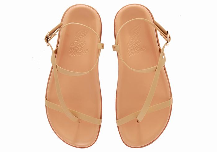 Ancient Greek Sandals Aimilia Sandaler Med Ryggreim Dame Beige | WQE5360FO