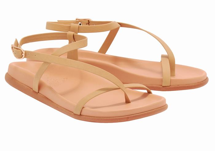 Ancient Greek Sandals Aimilia Sandaler Med Ryggreim Dame Beige | WQE5360FO