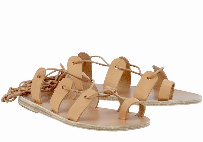 Ancient Greek Sandals Alcyone Leather Gladiatorsandaler Dame Beige | VEN208AG