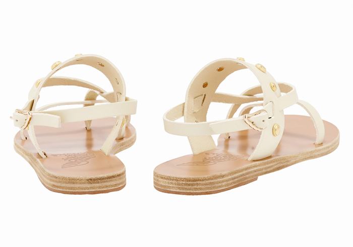 Ancient Greek Sandals Alethea Bee Sandaler Med Ryggreim Dame Hvite | XJM8750TD