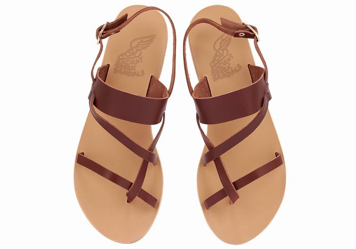 Ancient Greek Sandals Alethea Leather Sandaler Med Ryggreim Dame Kaffe | ADO8254NB