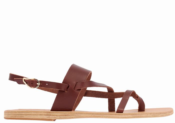 Ancient Greek Sandals Alethea Leather Sandaler Med Ryggreim Dame Kaffe | ADO8254NB