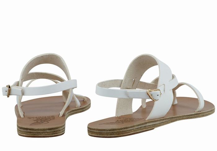 Ancient Greek Sandals Alethea Leather Sandaler Med Ryggreim Dame Hvite | PVV5528TZ