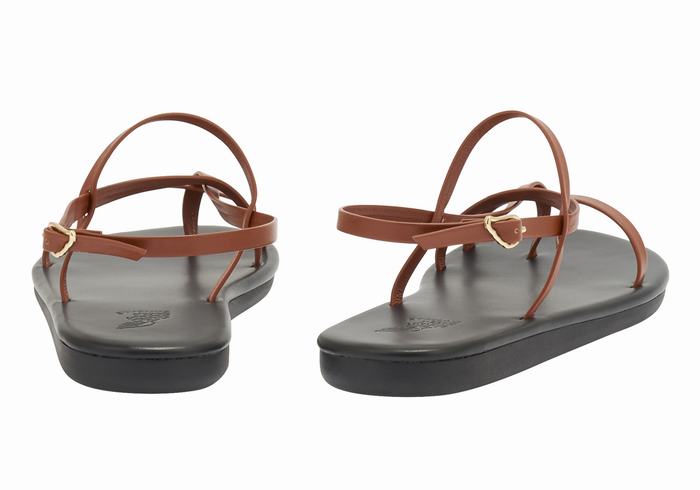 Ancient Greek Sandals Alethea Sandaler Med Ryggreim Dame Mørke Brune | LOS4152PN