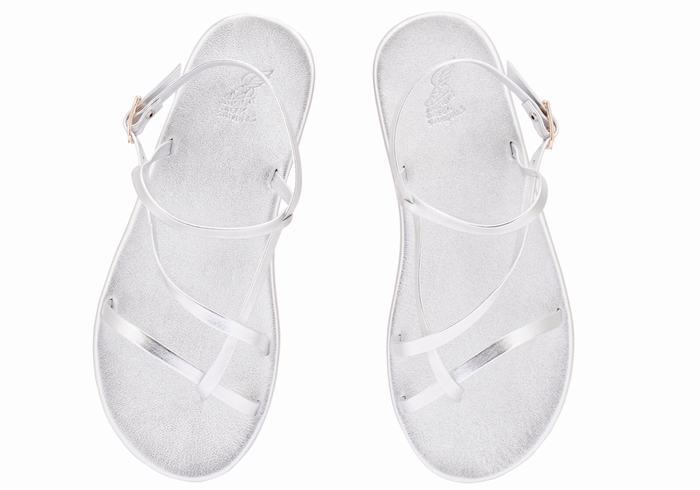 Ancient Greek Sandals Alethea Sandaler Med Ryggreim Dame Sølv | ZTP9432QP