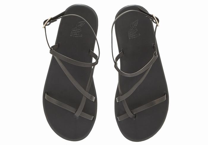 Ancient Greek Sandals Alethea Sandaler Med Ryggreim Dame Svarte | HJC5556RU