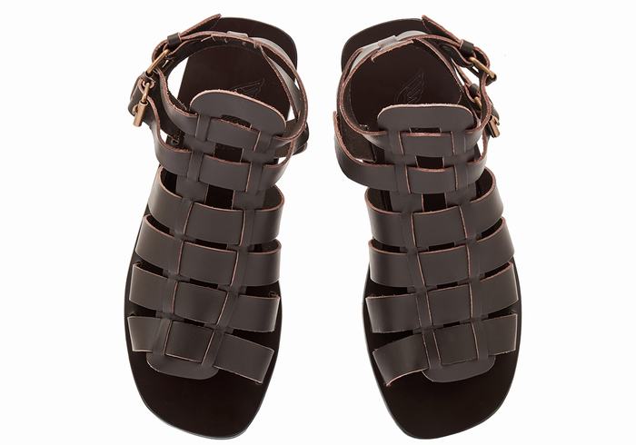 Ancient Greek Sandals Alexandros Leather Fisker Sandaler Herre Sjokolade | LJU5325IM