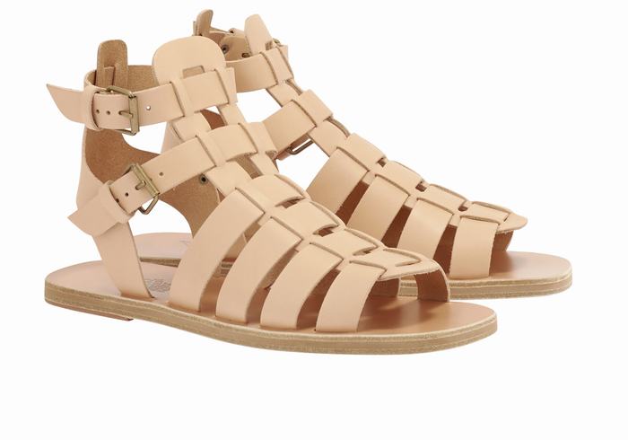 Ancient Greek Sandals Alexandros Leather Fisker Sandaler Herre Beige | OPZ9157HJ