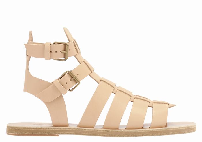 Ancient Greek Sandals Alexandros Leather Fisker Sandaler Herre Beige | OPZ9157HJ