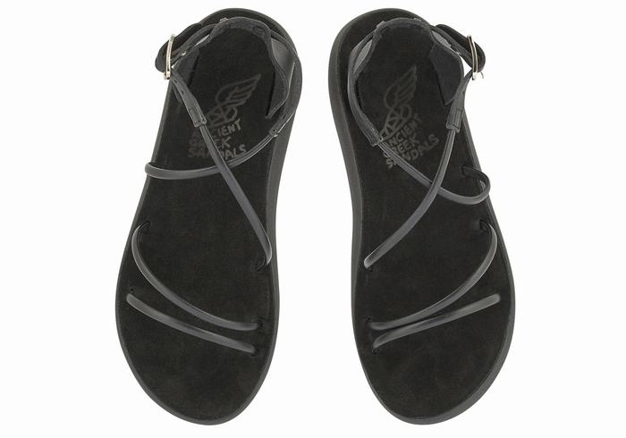 Ancient Greek Sandals Anastasia Comfort Sandaler Med Ankelrem Dame Svarte | BGU3181QK