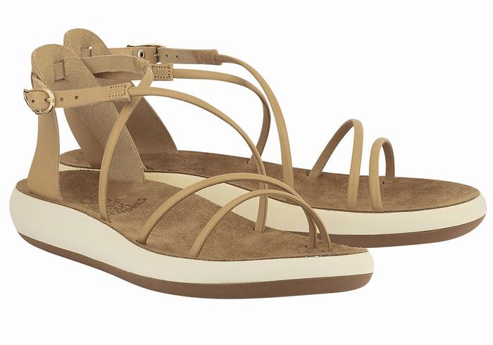 Ancient Greek Sandals Anastasia Comfort Sandaler Med Ankelrem Dame Beige | VHG2327UO