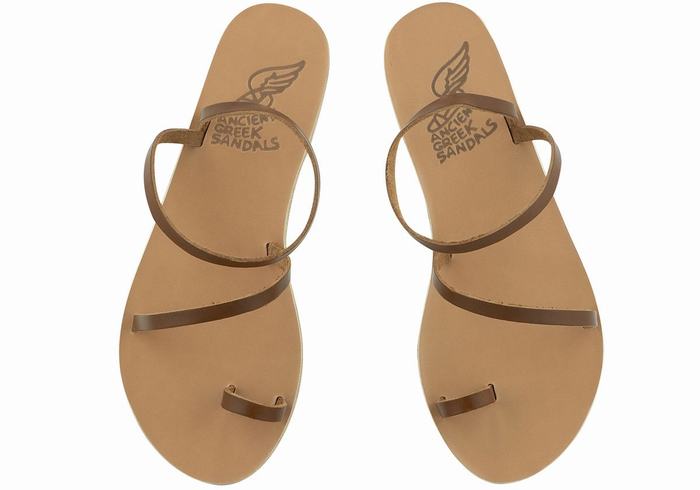 Ancient Greek Sandals Apli Eleftheria Leather Fisker Sandaler Dame Mørke Brune | OEL6222QR