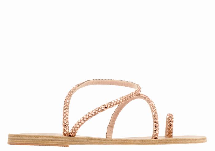 Ancient Greek Sandals Apli Eleftheria Sandaler Med Tåstolper Dame Rosa Gull | QRO6674DH