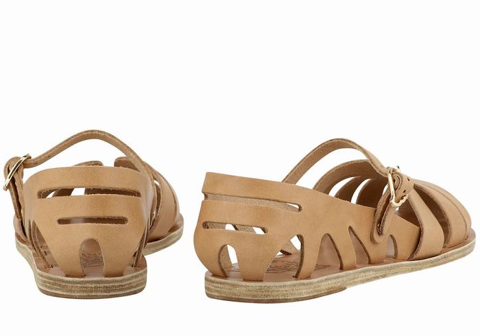 Ancient Greek Sandals Apollonia Leather Fisker Sandaler Dame Beige | OJP9376IH