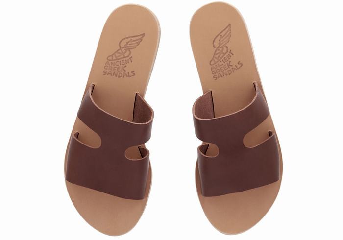 Ancient Greek Sandals Apteros Slidesandaler Dame Kaffe | OIA7940QL