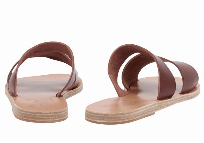 Ancient Greek Sandals Apteros Slidesandaler Dame Kaffe | OIA7940QL