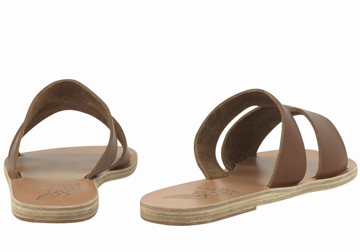 Ancient Greek Sandals Apteros Slidesandaler Dame Mørke Brune | DBL5175WD