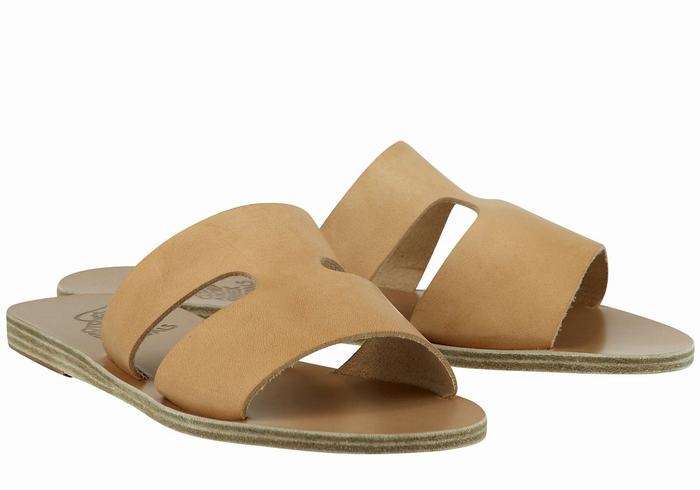 Ancient Greek Sandals Apteros Slidesandaler Dame Beige | WFD7927RH