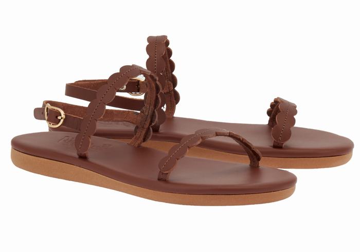 Ancient Greek Sandals Aroula Sandaler Med Ryggreim Dame Kaffe | VHX7673YO